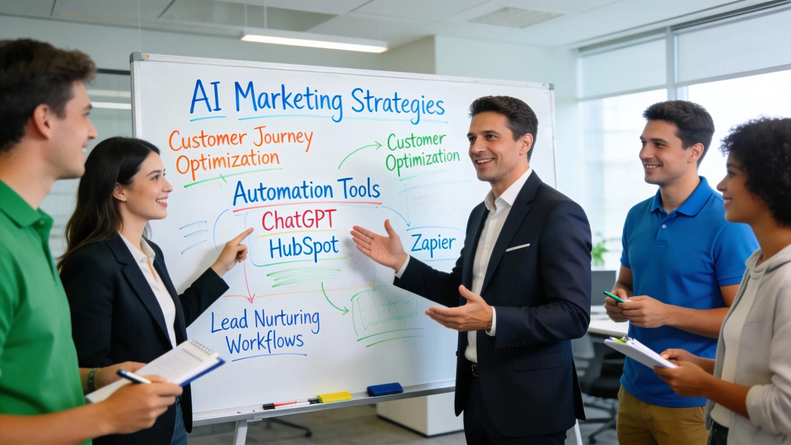 4d4fbe57-c2db-451d-ae4e-b15b7a2b08ec.webp Nuno Tavares leading a dynamic brainstorming session on AI marketing automation strategies